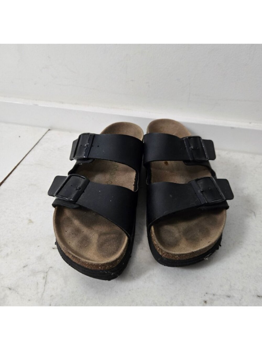 Birkenstock Papillio Arizona Size 8 Black Birko-Flor Platform Sandals Vegan - Picture 2 of 12